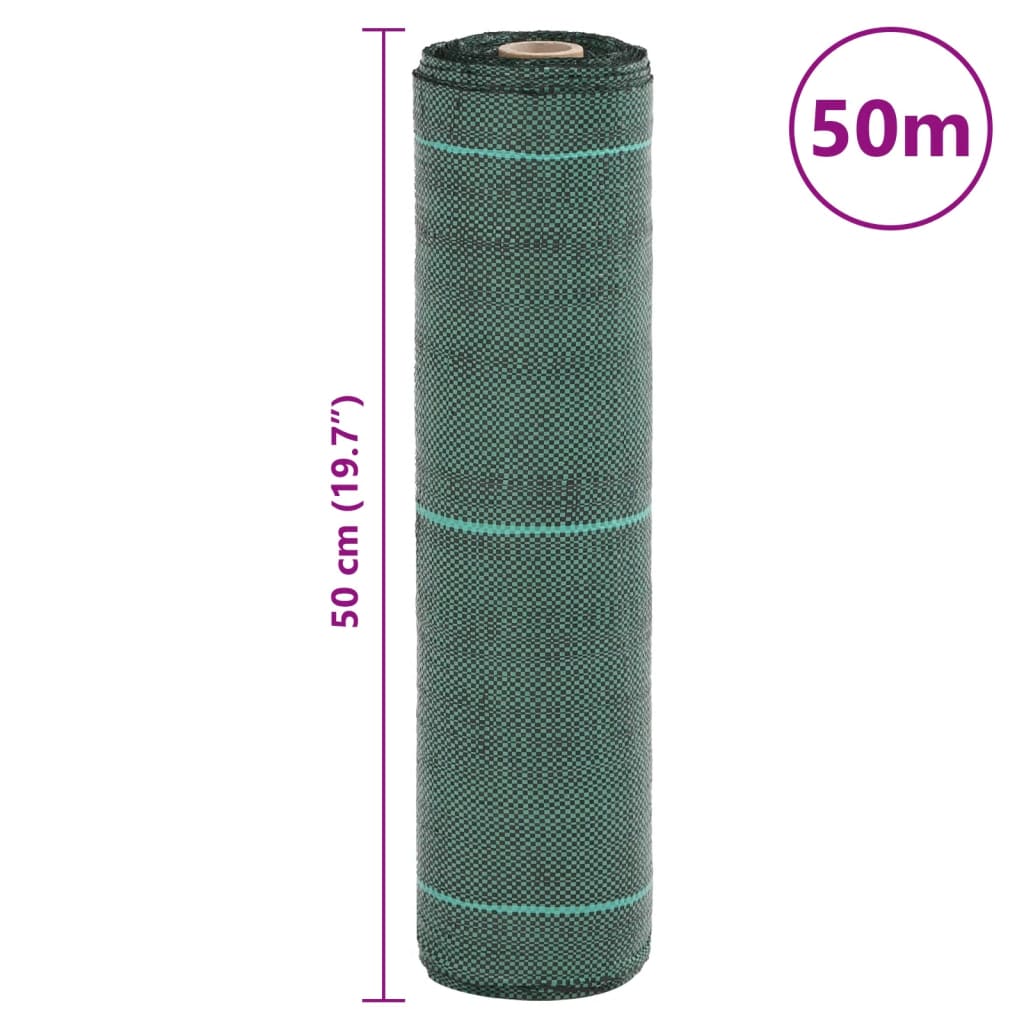 Vidaxl Agrowłóknina Antychwastowa, Zielona, 0,5X50 M, Pp
