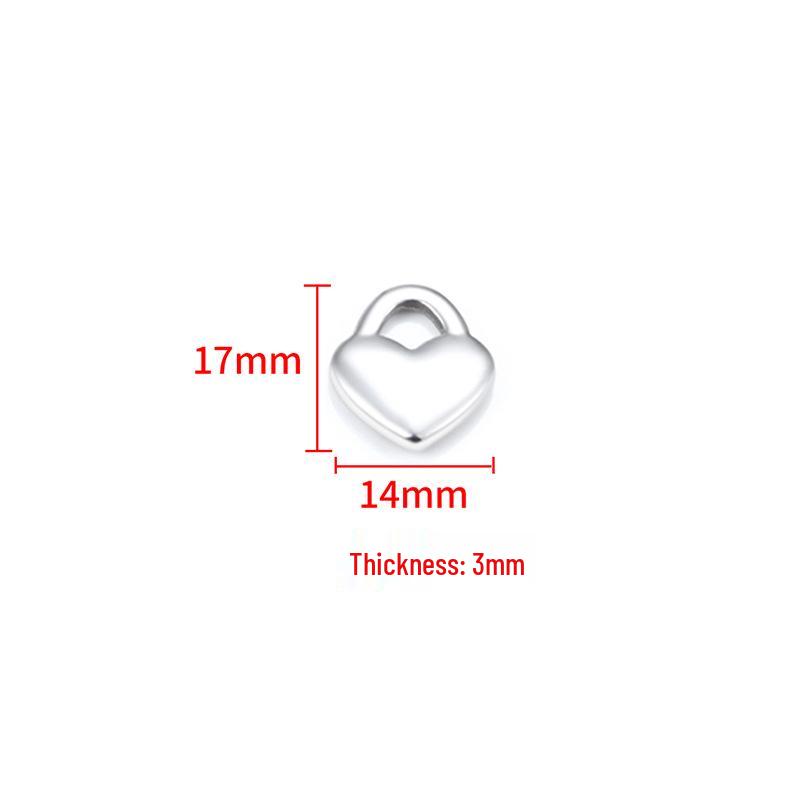 Stainless Steel Heart Lock Pendant for DIY Necklaces & Bracelets - Couple's Fashion Accessory