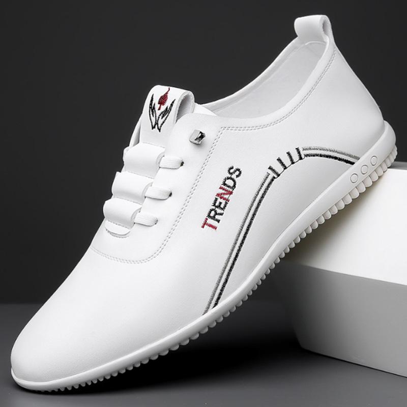 Модные лаконичные мужские лоферы кроссовки мужская повседневная обувь для спорта — фото 8