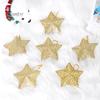 6Pcs Sparkling 3D Star Shape Christmas Pendant with Lanyard Glitter Star Christmas Tree Ornament DIY Craft Party Decor