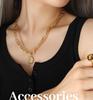 European Style 18K Gold Plated Titanium Steel Queen Portrait Double Layer Necklace