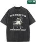Cotton Printed Round Neck Short Sleeve T-shirt, Funny Squirrel Meme Pattern Prin