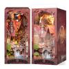 FUNPOLA 3D Puzzle Book Nook Wooden DIY Magical Miniature Dollhouse Bookshelf Display Craft 227 for and Middle Schoolers Kit, Puzzle, Organizer,
