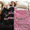 1PC Blackpink Custom Name Patterned Flannel Blanket Suitable For All Seasons for Home Decor Warmth and Comfort Gifts Holiday Present