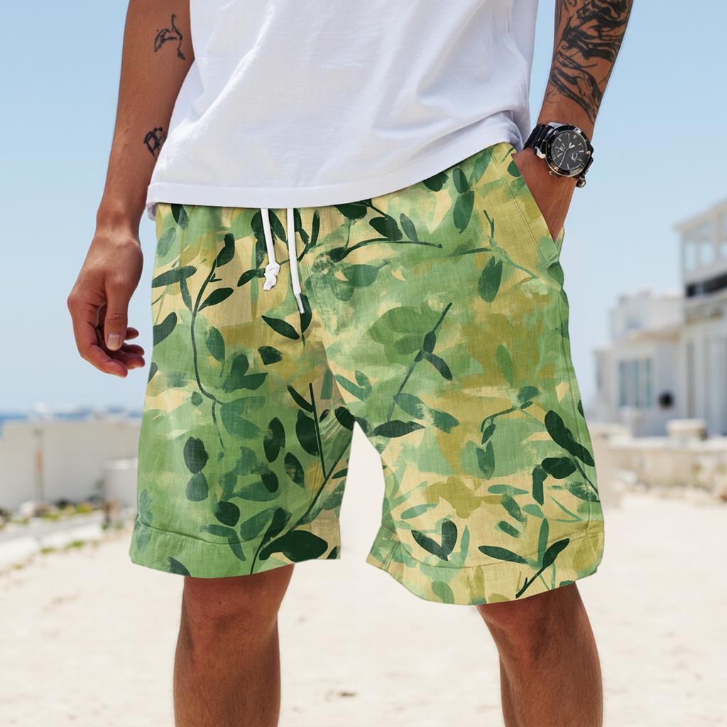 Pánské letní velké ležérní volné sportovní kalhoty plážové šortky