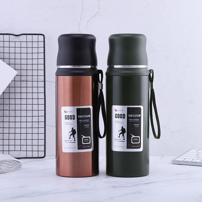 Portable Double-Layer Insulated Stainless Steel Mug - Large Capacity for Business & Outdoor Use