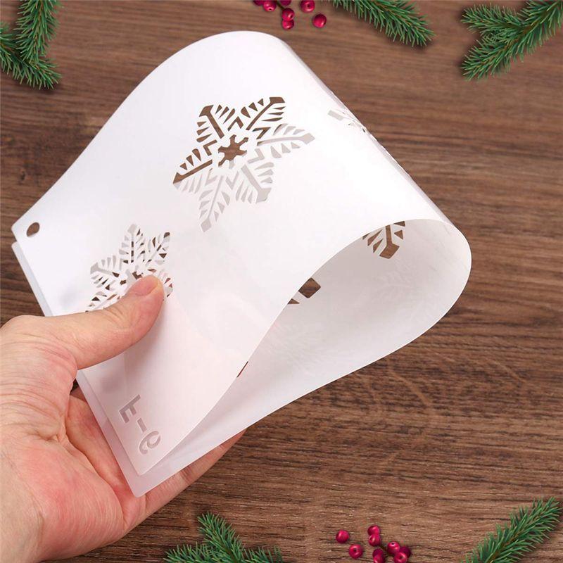 Weihnachts-Schablonen zum Malen von Weihnachtsmann-Fußabdrücken für den Boden, Weihnachtsmann-Stiefelabdrücken und Schneeflocken-Schablonen-Vorlage