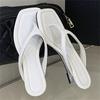 Eilyken New Fashion Design Wedges Low Heels Ladies Sandals Summer Square Clip Toe Slippers Women Flip Flops Shoes