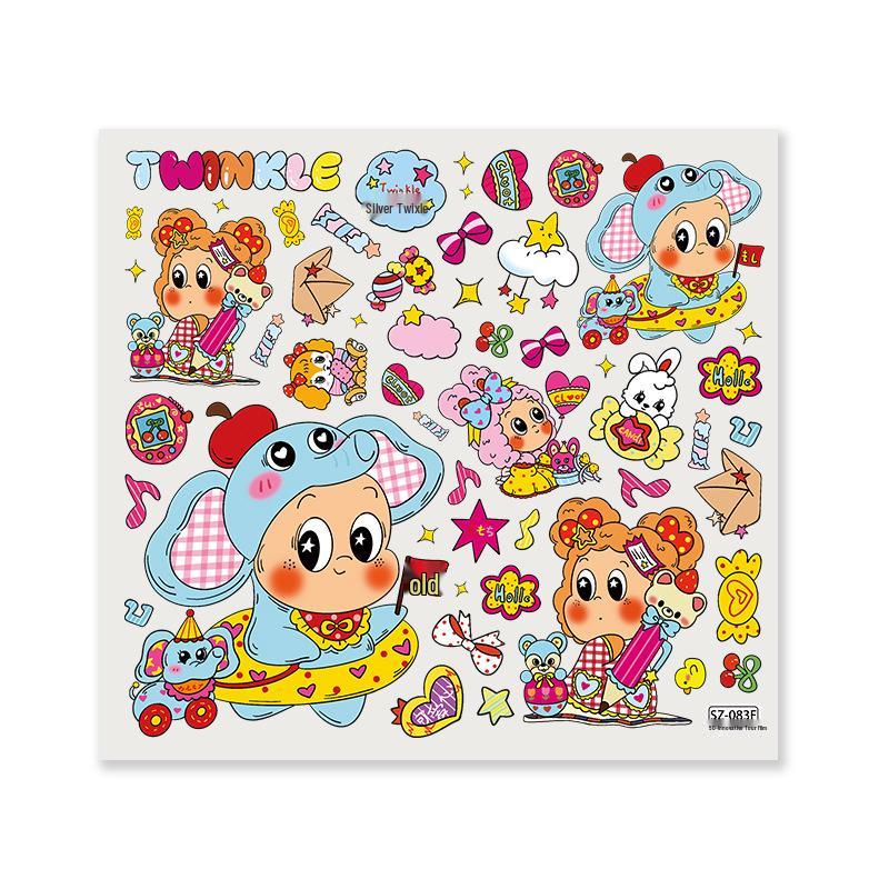 Sky Novelty Star Person Cute Embossed Stickers for DIY, Cartoon Mobile, iPad, and Planner. 12*13 cm