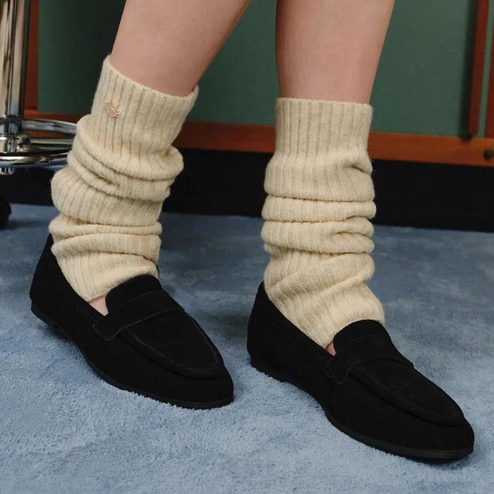 Soft Wool Knit Leg Warmer - Oatmeal