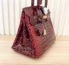 2025 New first-layer cowhide crocodile pattern, cross-border fashion genuine leather women's bags, handbags, shoulder messenger bags
