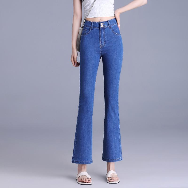 Summer Thin Nine-point Jeans Stretch Slim Slim Slim Eight Flared Pants