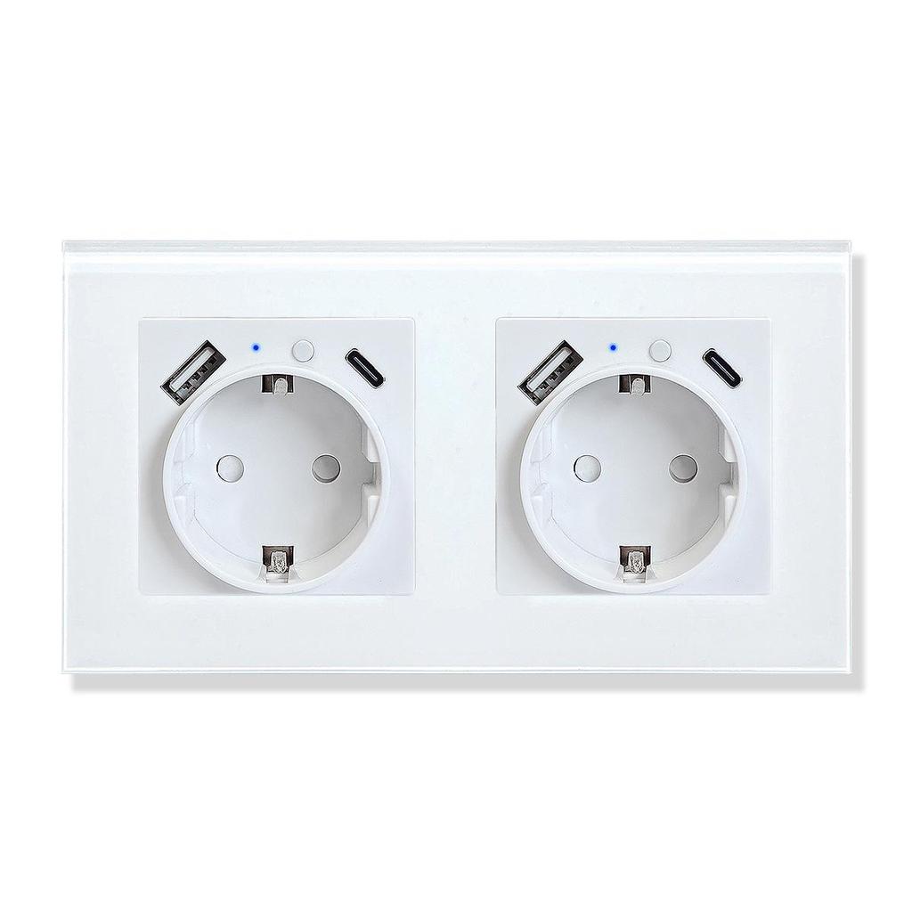 Model 153 Smart WiFi Wall Socket with Tempered Glass Panel - Alice Voice App Compatible