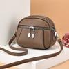 2023 New Summer Small Single Shoulder Messenger Bag Women's Three-Layer Round Luxury Simple Messenger Bag Cowhide Zero Wallet