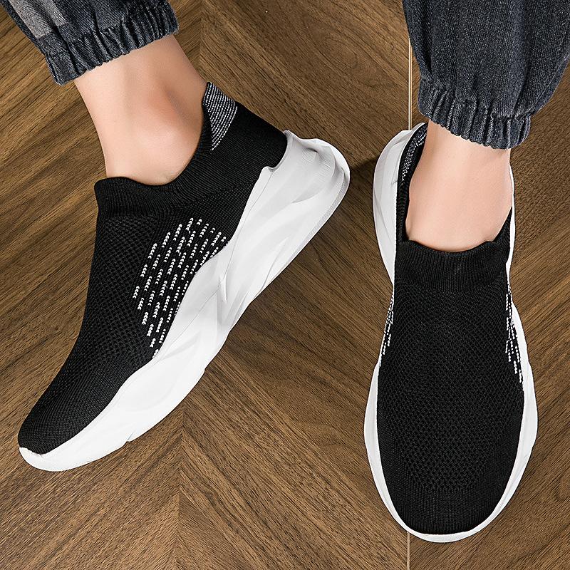 Ultra Lightweight Socks Shoes Men Women Breathable Knitted Casual Sneakers Slip-on Loafers Thick Sole Walking Footwear