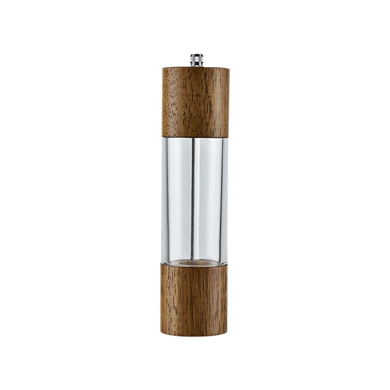 Salt and Pepper Grinder 2 in 1 Manual Wood Salt Pepper Mills with Adjustable Ceramic Grinding Spice Mill Kitchen Tool