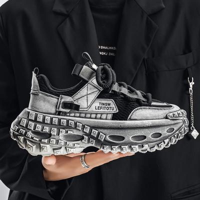 Letnie nowe oddychające buty sportowe na siatce, codzienne, młodzieżowe, na grubej podeszwie, podwyższające, buty typu "dad shoes"