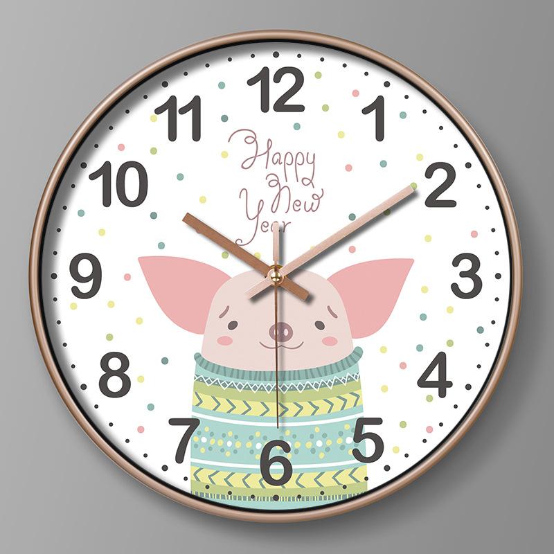 Children's Room Clock Cartoon Wall Clock Creative Clock Wall Hanging Home Living Room Quartz Clock 25CM
