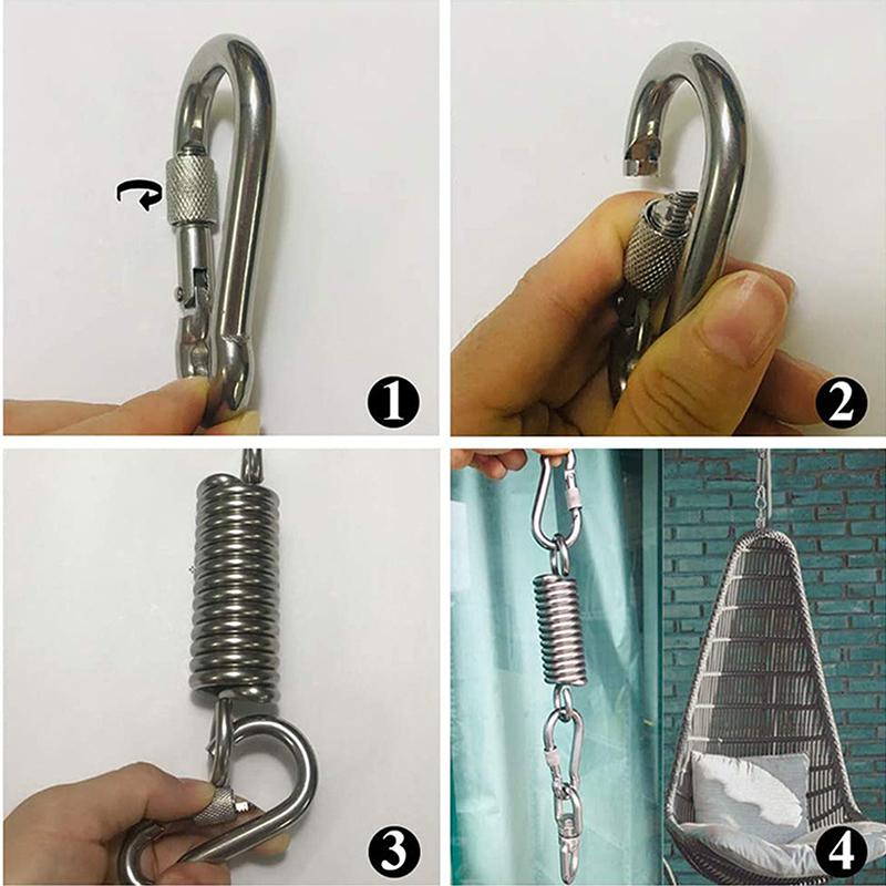 Heavy Duty Hanging Chairs Spring Hammock Springs Stainless Steel Spring Coil Swing Outdoor Hammock Torsion Suspen Hook Spring