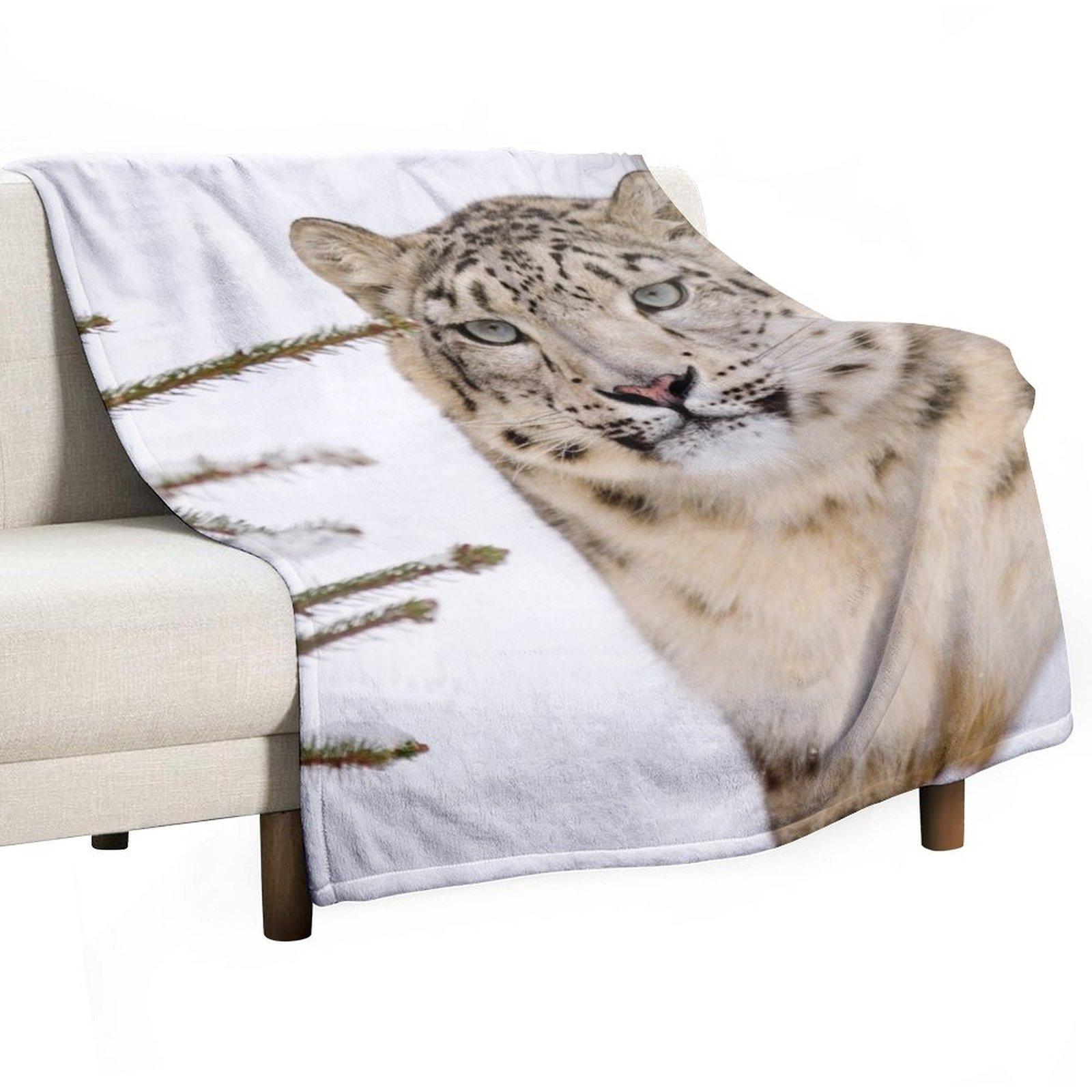 

Snow Leopard #14 Throw Blanket christmas gifts Luxury Brand Decorative Sofa Luxury St Blankets 30x40in