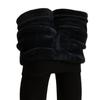 Women's High-Waisted Black Fleece-Lined Slimming Tights with Foot Stirrups for Autumn & Winter