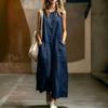 Women Sleeveless Maxi Dress Casual Loose Fit with Big Side Pockets Summer Dress
