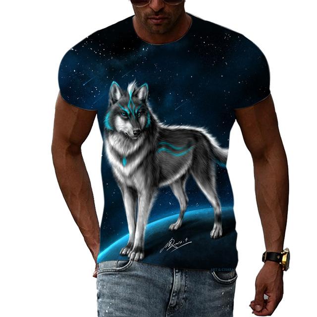 Men Fashion Short Sleeve 3d Print T Shirt Round Neck Summer Plus Size Tees