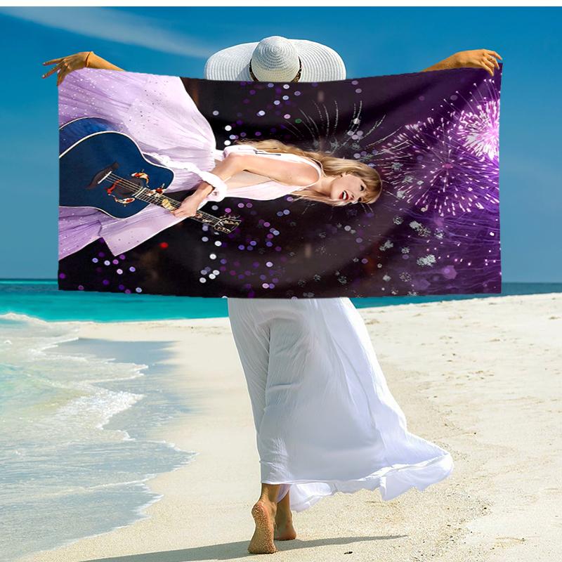 1pc Taylor Swift2 Beach Towel, Comfortable and Thick, and Swimming/Bath/Picnic/Camping Towel, Suitable for Seaside Beaches