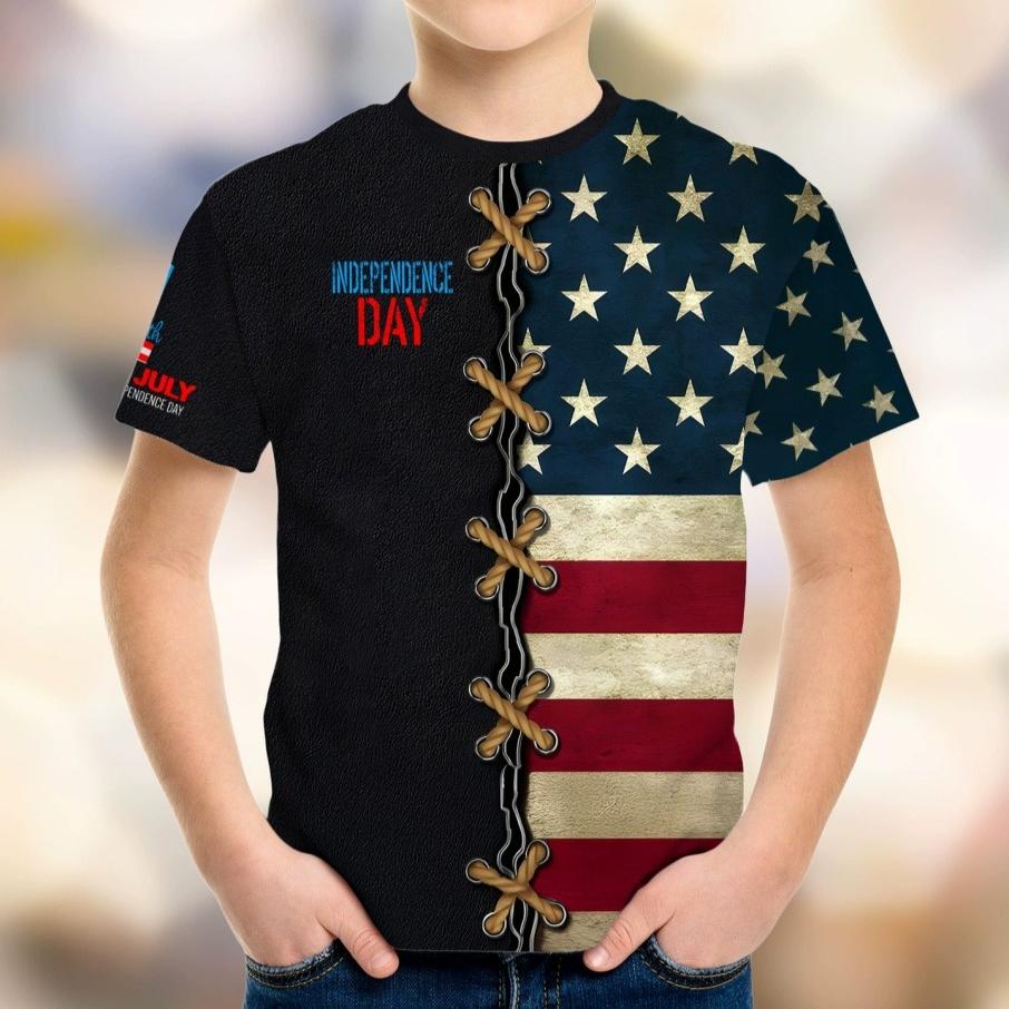 Trička pro děti ve věku 4-15 let Vlajka Pohodlný Polyester Chlapci Dívky Dětské Tričko s dlouhým rukávem Kreslené 3D tištěné Tričko Dětské oblečení