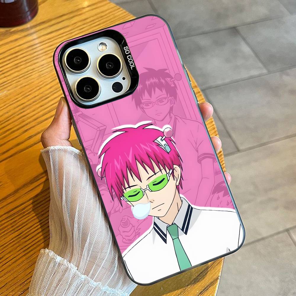 

K-Кусуо S-Сайки Из аниме Катастрофический чехол для телефона для iPhone 16 17 15 14 12 13 Pro Max Черный Конфетный Матовый Ударопрочный чехол iPhone14Plus