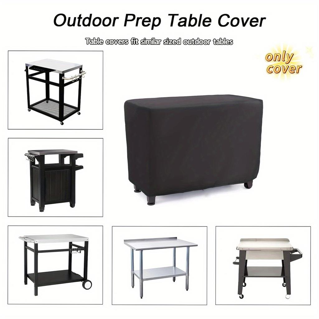 Multi-Size Optional Black Silver Outdoor Patio Dustproof Sun Protection Durable Black Fabric Keyboard Outdoor Cart Dustproof Table Cover
