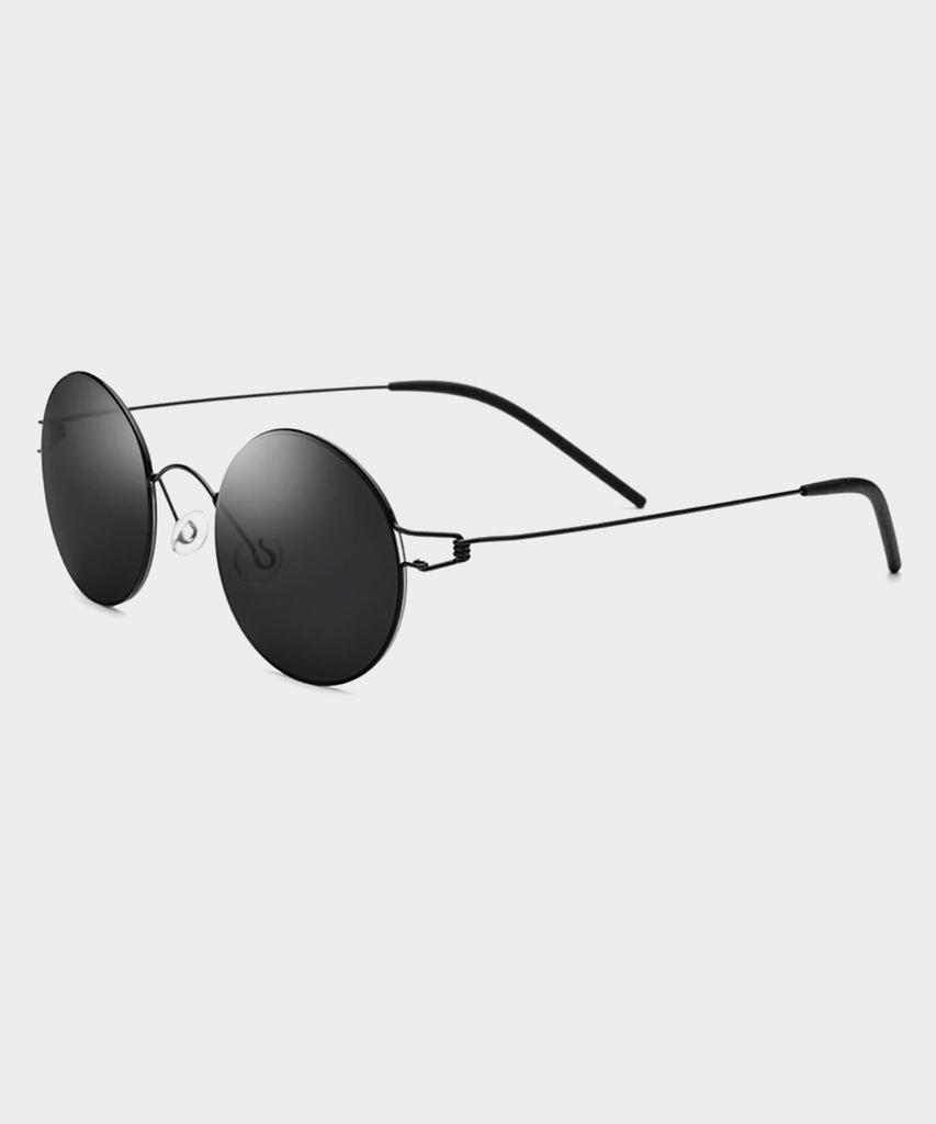 Lingkeonpeuleim 28609 Ultra-Slim Titanium Sunglasses Black