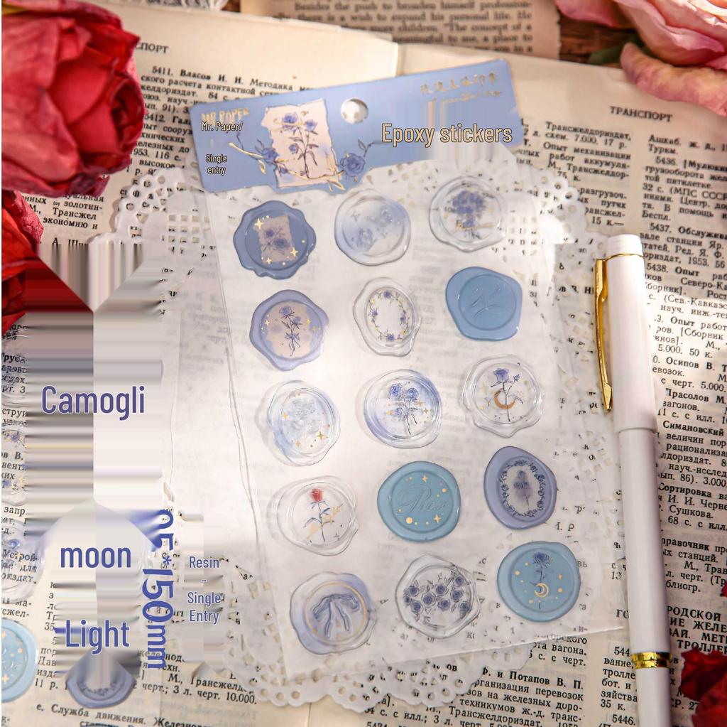 In the Name of the Rose 3D Epoxy Retro Wax Seal Bouquet Sticker
