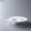 Ceramic Dinner Plate 9.75-inch Water Wave Pattern Soup Plate Pure White Salad Plates Dessert Plates Restaurant Special Tableware