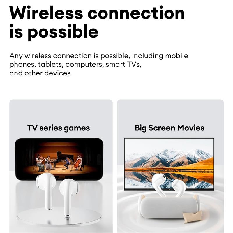 Original Lenovo LE210 Wireless Bluetooth 6.0 Earphones Low Latency HiFi Sound Quality Gaming Sport Headphones HD Call Noise Reduction Earbuds