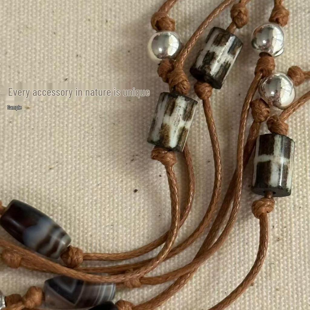 S925 Silver Grassland Totem Horse Pendant Necklace - Casual & Versatile Sweater Chain