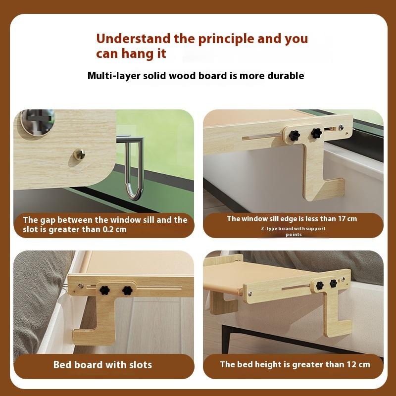 Wood Cat Bed Space Capsule Cat House Cat Hammock Cat Window Bed Space Capsule Non Perforated Suspension Hammock Bed Pet Supplies