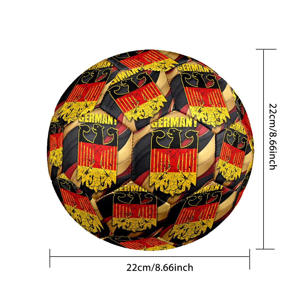 Deutschland Fußball Bedruckt Größe 5 Fußball Ball Verschleißfest Standard Erwachsenen Trainingsfußball Fan Geschenk für Indoor Outdoor Spiel Sport