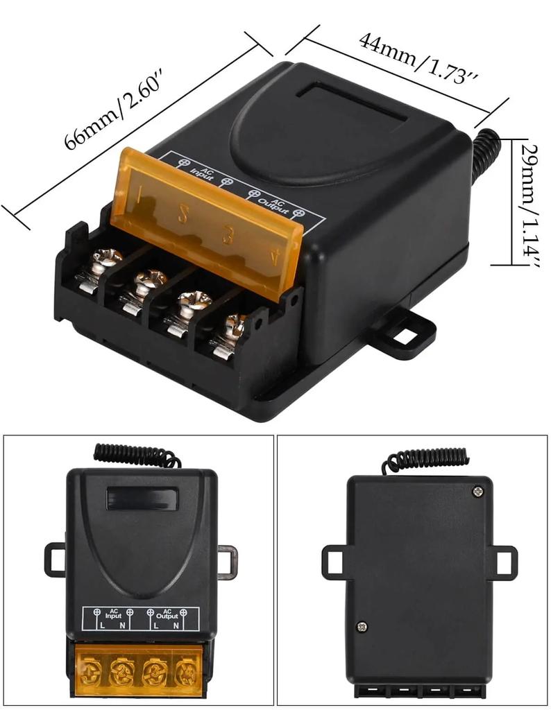 RF 433Mhz Wireless Remote Control Switch DC 12V 24V 48V 72V 30A High Current Relay Receiver for Pumps Lights Lamps