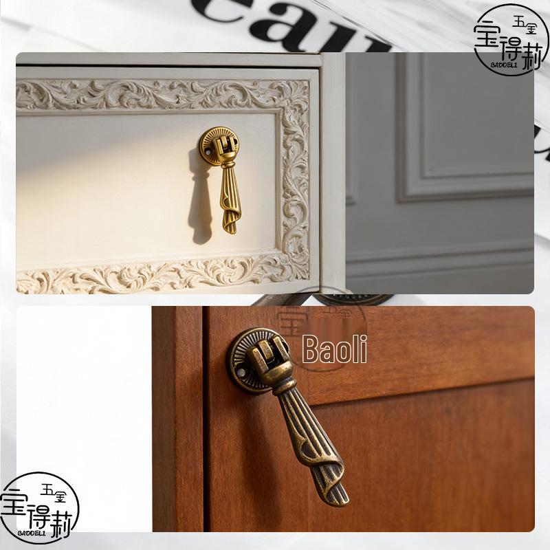 Vintage European Zinc Alloy Drawer Pull Handle for Wardrobes and Cabinets