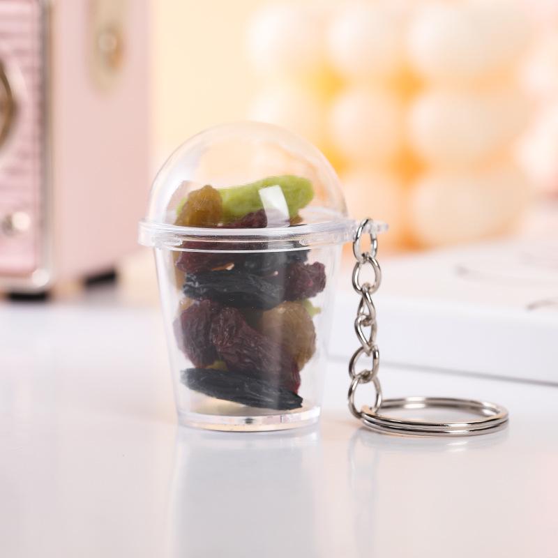 Influencer Shaker Cup Keychain: Toy Food Pendant for Students & Couples