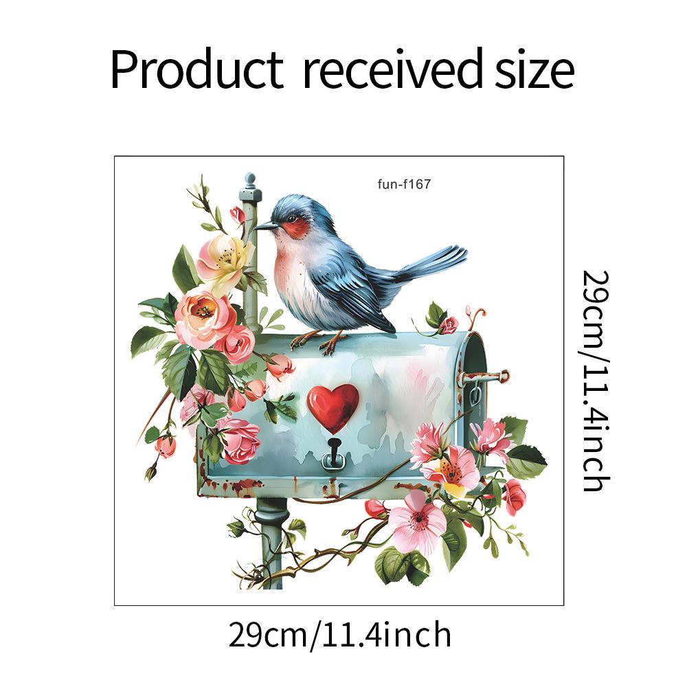 

Fun-f167 Мультфильм Синий Цветок Птица Почтовый Ящик Спальня Гостиная Домашнее Украшение Наклейка На Стену 29*29CM/fun-f167