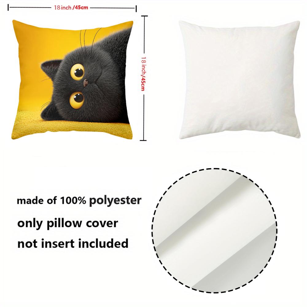Cute Black Cat Printed Throw Pillow Cushions Polyester pillowcase, sofa decorative cushion cov Headboard Pillow