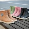 Winer Herbst Damen Regenstiefel Mode Warme Gummistiefel Knöchel Regenschuhe Damen Wasserdicht Garten Galoschen Botas Lluvia Mujer