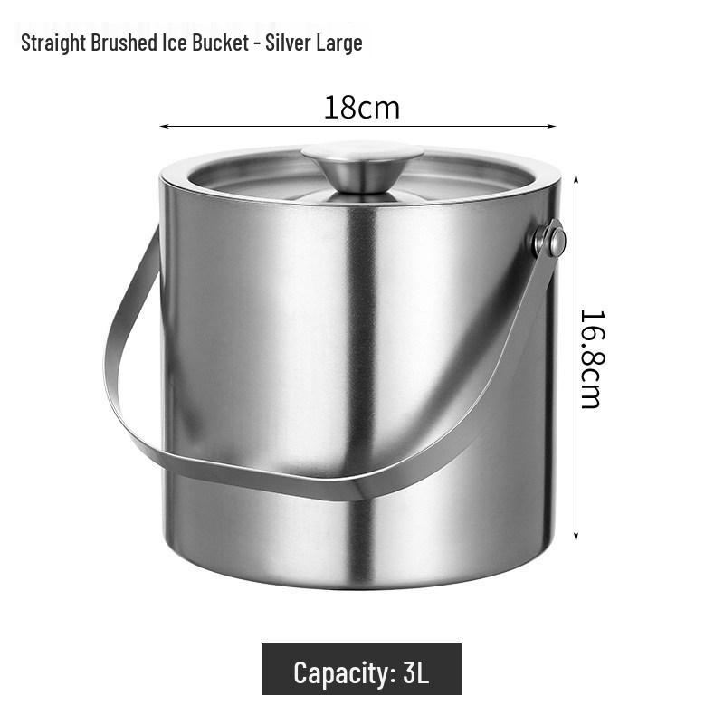 Double Layer Stainless Steel Ice Bucket for Wine & Beer