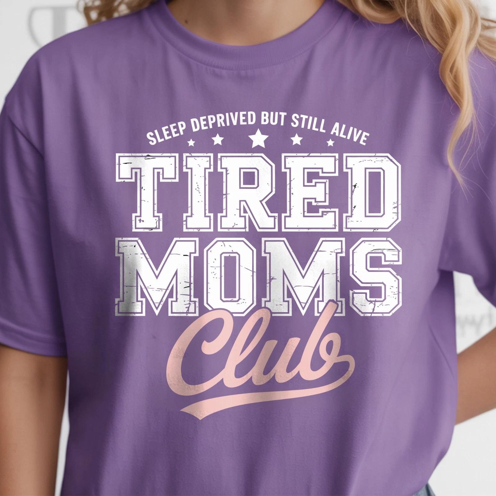 Comfort Colors Funny Tired Moms Club T-Shirt, 2XL