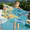 Cartoon Cute S-Smurfs Microfiber Blanket Quick Drying Beach Towels Oversized Printing Super Absorbent Pool Towel Blanket