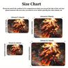 Anime Swordsman Area Rug,Fire Flame Theme Non-slip Floor Mat,Decorative Carpet for Gaming Room Bedroom, Washable Home Decor Gift