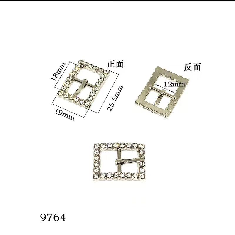 New Multi Size Gold and Silver Double Color Metal Zinc Alloy Water Diamond Rectangular Buckle Luggage Adjustable Buckle with Sun