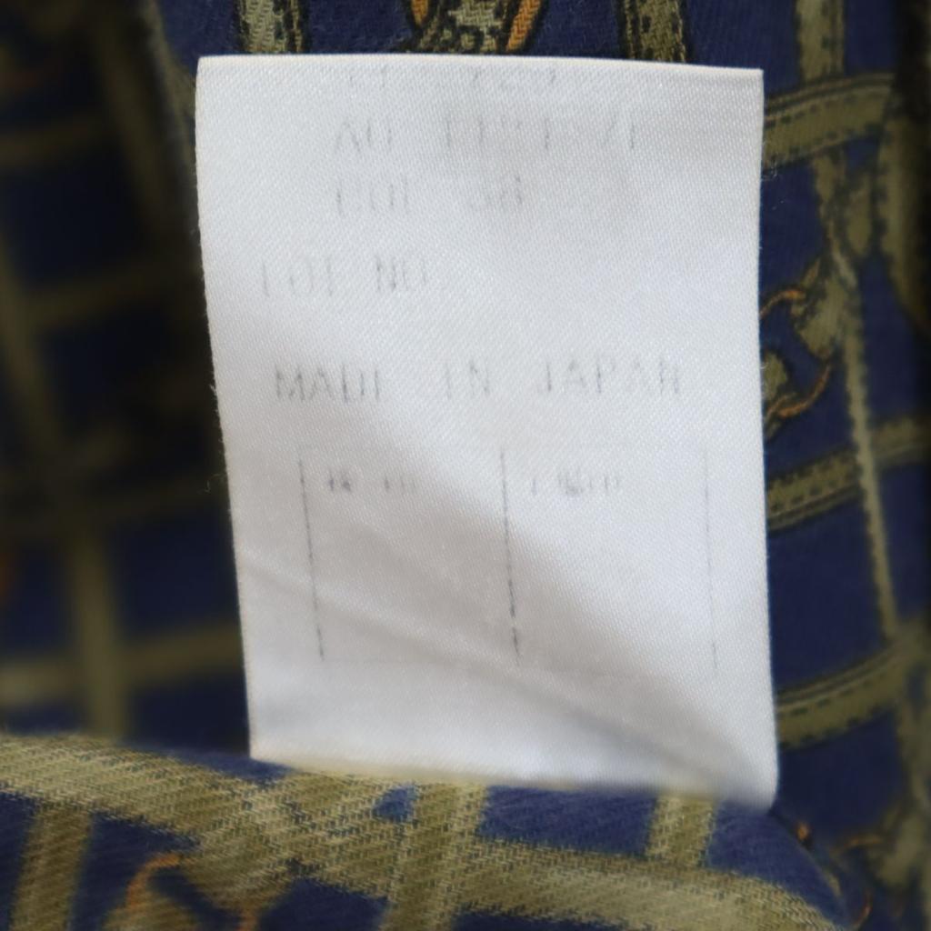 Aquascutum made in Japan Overall handle Long sleeve shirt M Navy system Men's Used